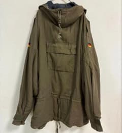 ドイツ軍 ミリタリー 無地 アノラックパーカー フード付き ビッグ 