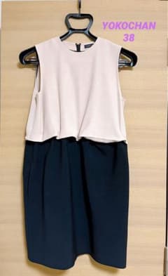 YOKO CHAN バイカラーノースリーブワンピース 38のサムネイル