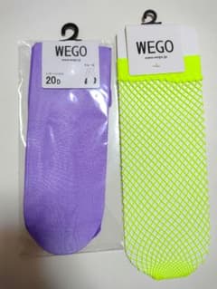 wego 靴下 2足 (パープル イエロー)のサムネイル