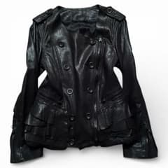 archive レザーナポレオンジャケット y2k 00s 平成 ダークコア - メルカリ