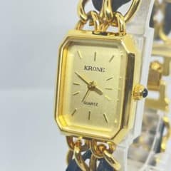 KRONE クローネ ゴールド クォーツ 腕時計 電池交換済み 稼働品 美品のサムネイル