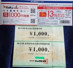 ビックカメラ 株主優待券のサムネイル