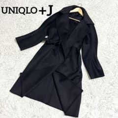 ✨美品✨ UNIQLO＋J カシミヤブレンドラップロングコート 黒 L - メルカリ