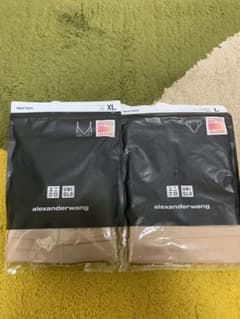 ユニクロ　アレキサンダーワン　ヒートテックブラ&ショーツ　XL & L ブラウンのサムネイル