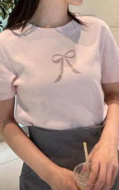 SNIDELラインストーンリボンシャツのサムネイル