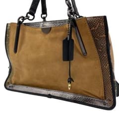 COACH/コーチ ドリーマー36 カラーブロック スネークスキン トート 