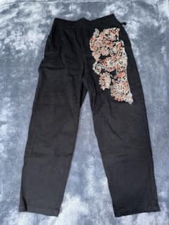 yul 刺繍 イージーパンツ ブラック エスニック 花柄のサムネイル