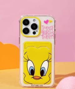 トゥイーティー iPhoneケース カードポケット付きのサムネイル