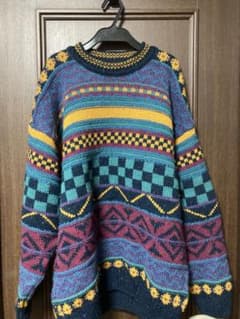 80s〜90s ヴィンテージニット　フェアアイル柄のサムネイル