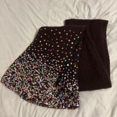 DRIES VAN NOTEN ダークブラウン マフラー　スパンコールのサムネイル