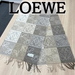 LOEWE ロエベ アナグラム マフラー チェッカーボード ホワイト