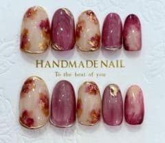 ネイルチップ ニュアンスネイル ニュアンス花ネイル大人ネイルチップNO.5のサムネイル