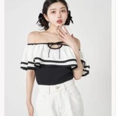 Darich バイカラーフリルオフショルブラウスのサムネイル