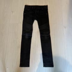 BALMAIN 28 バイカー スキニーデニム ブラック - メルカリ