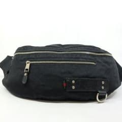 美品】グッチ ボディバッグ ウエストポーチ レザー×キャンバス 黒