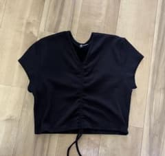 H&M リブカットソー ブラックのサムネイル