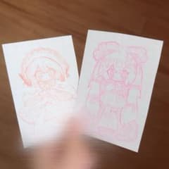 手描きイラスト オリキャラ 2枚セットのサムネイル