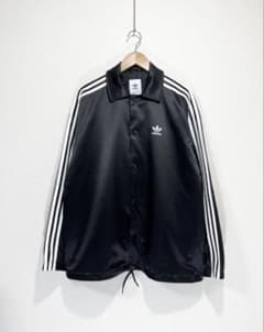 常田大希着用 adidas サテン コーチジャケット 黒 Mトラックジャケット