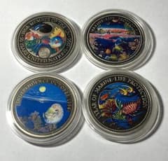 パラオ　１ドル　カラー　海洋生物保護 記念硬貨 5枚セット パラオ 1ドル カラーコイン 海洋生物保護 記念硬貨 4枚セット (2
