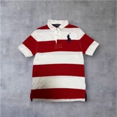 Thumbnail of Polo Ralph Lauren 赤白ストライプ ポロシャツ キッズL