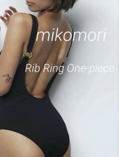 mikomori】美品！水着 リブリングワンピース リブ素材 黒 - メルカリ