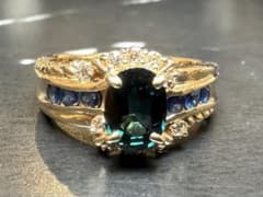 K18 天然サファイア1.31ct 天然ダイヤ0.17ct リング 4.9g - メルカリ