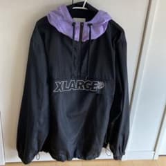 XLARGE エクストララージ ナイロンパーカージャケット 黒×紫のサムネイル