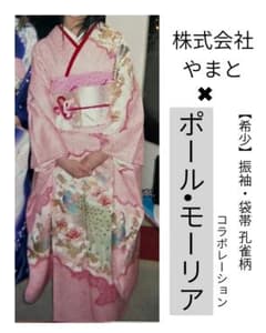 希少】振袖・袋帯 孔雀柄 成人式 株式会社やまと × ポール・モーリア 