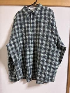 ZARA チェック柄 長袖シャツ シワ加工のサムネイル
