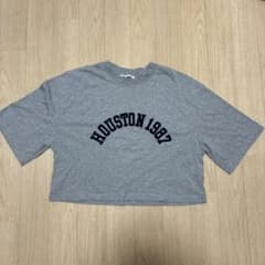 ZARA HOUSTON 1987 ロゴ クロップド丈 Tシャツ グレー Sのサムネイル