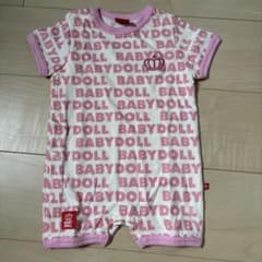BABYDOLL ロンパース 総柄 ピンク 半袖のサムネイル