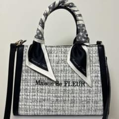 【美品】Maison de FLEUR スカーフ付きツイード2Wayトートバッグのサムネイル