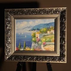 手書き油絵 キャバリア 額付き インテリア 油彩画 手書き油絵 キャバリア 額付き インテリア 油彩画 代引き不可