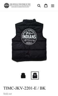 TOKYO INDIANS ダウンベスト 東京インディアンズ - メルカリ