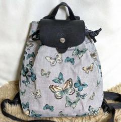 【超レア】LONGCHAMP ロンシャン リュック 巾着 バタフライ柄 超レア】LONGCHAMP ロンシャン リュック 巾着 バタフライ柄