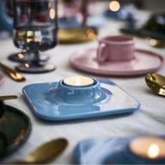 IKEA イケア キャンドルホルダー スタンド ティーライト ライトブルー 青
