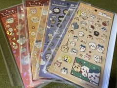 ちいかわ ゴールドクリアシール ①リボン ②ピース2枚セット&キラキラシール2種のサムネイル