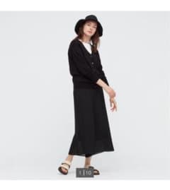 ユニクロ　シフォンプリーツスカートパンツ(丈短め49cm)のサムネイル