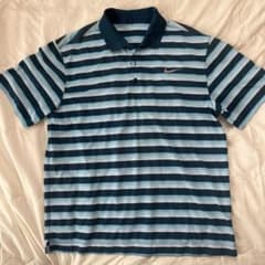Nike メンズポロシャツ XL 青ストライプのサムネイル