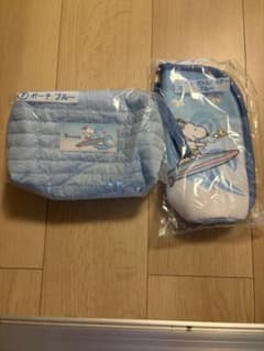 Ｊ*Ｎ様 一番くじ　スヌーピー ポーチ＆ペットボトルホルダー ブルー 2種セットのサムネイル