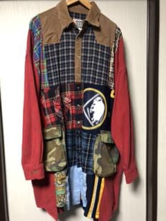 パッチワークコート　シャツ　パッチワークのサムネイル