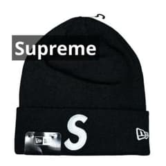 Supreme シュプリーム NEW ERA コラボ ニット帽 Sロゴ 黒 - メルカリ
