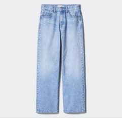新品未使用 UNIQLO ストレートジーンズ ライトブルー 22㌅（ウエスト56のサムネイル