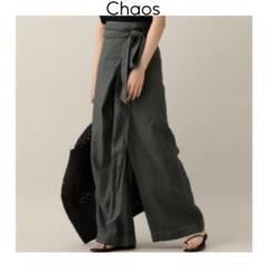 Chaos ボクシーラップパンツ グレー カオス ワイドパンツ リネン