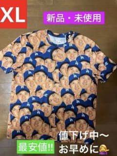 MLB公式】大谷翔平 フェイス総柄Tシャツ サイズXL ドジャース 新品 顔