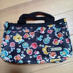 LeSportsac レスポートサック　花柄ポーチ黒/多色　バックインバックのサムネイル