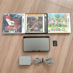 [동작품] 3DS LL 본체 충전기 · SD 부착 소프트 3 개 세트 * 정크 취급