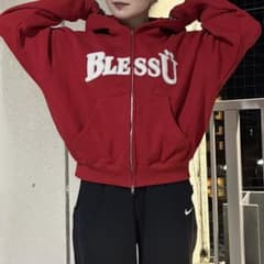 希少】BLESS U ブレスユー ジップパーカー 赤 - メルカリ