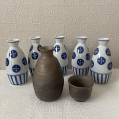 昭和レトロ 徳利5本、備前焼 徳利とお猪口 セットで - メルカリ