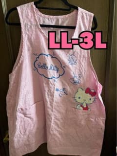 ハローキティ エプロン ピンクチェック LL-3Lのサムネイル